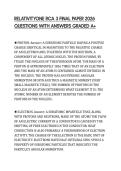 RELATIVITYONE RCA 3 FINAL PAPER 2026 QUESTIONS WITH ANSWERS GRADED A&plus;