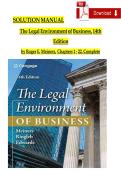 Solution Manual For The Legal Environment of Business&comma; 14th Edition by Roger E&period; Meiners&comma; 2024&comma; All-Chapters 1 - 22 Complete Guide&period;