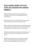 RELIAS LEARNING NURSING TEST EXAM SCRIPT 2026 QUESTIONS WITH ANSWERS GRADED A&plus;
