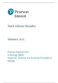 2025 A-LEVEL EDEXCEL ADVANCED BIOLOGY B PAPER 1&comma;2 & 3 MARK SCHEMES 