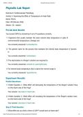 BIO 202 PhysioEx Lab Report Exercise 6&colon; Cardiovascular Physiology Activity 3&colon; Examining the Effect of Temperature on Heart Rate