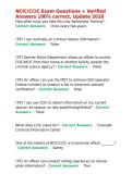 NCIC CCIC Exam Questions &plus; Verified Answers 100- correct&comma; Update 2026&period;