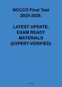 NCCCO Final Test 2026 &vert; Latest Updated NCCCO Practice Exam Questions & Verified Answers &vert; Pass on First Attempt