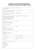 Introduction to Professional Nursing Final &lpar;NU110&rpar;  UPDATED ACTUAL Questions and CORRECT Answers 