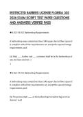 RESTRICTED BARBERS LICENSE FLORIDA 302 2026 EXAM SCRIPT TEST PAPER QUESTIONS AND ANSWERS VERIFIED PASS
