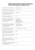 NMNC 1110 EAQ 10&colon; Safety and Infection Control &lpar;Mastery&rpar;  UPDATED ACTUAL Questions and CORRECT Answers 