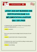 LATEST 2026 SAP BUSINESS ONE CERTIFICATION EXAM 10&period;0 - IMPLEMENTATION & SUPPORT Q&A 100&percnt; PASS
