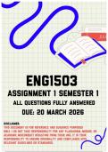 ENG1503 Assignment 1 Semester 1 Memo &vert; Due 20 March 2026