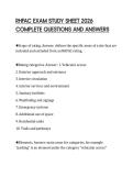 RHFAC EXAM STUDY SHEET 2026 COMPLETE QUESTIONS AND ANSWERS