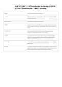 NUR 101 &lpar;UNIT 1&rpar; CH 1 Introduction to Nursing UPDATED  ACTUAL Questions and CORRECT Answers 