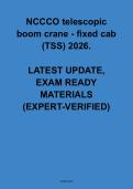 NCCCO Telescopic Boom Crane &ndash; Fixed Cab &lpar;TSS&rpar; 2026 &vert; Updated Practice Test & Verified Answers &vert; Complete Exam Prep