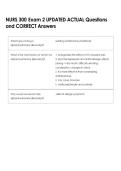 NURS 300 Exam 2 UPDATED ACTUAL Questions  and CORRECT Answers