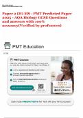 Paper 2 &lpar;H&rpar; MS - PMT Predicted Paper 2025 - AQA Biology GCSE Questions and answers with 100&percnt; accuracy&lpar;Verified by professors&rpar;