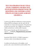 WGU D116 PHARMACOLOGY FINAL  EXAM 2 VERSIONS AND PRACTICE  EXAM QUESTIONS 2026&sol;2027 BANK 700  QUESTIONS AND ANSWERS LATEST  UPDATE JUST RELEASED &sol;ALREADY  GRADED A&plus; 