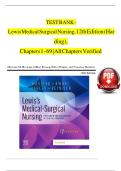 Lewis's Medical-Surgical Nursing 12th Edition Test Bank by Harding&comma; Kwong&comma; Hagler&comma; Reinisch &vert; Chapters 1-69 &vert; All Questions & Answers Verified