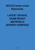 NCCCO Tower Crane Flashcards 2026 &vert; Study Aid with Key Questions & Verified Answers &vert; Exam Prep