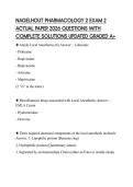NAGELHOUT PHARMACOLOGY 2 EXAM 2 ACTUAL PAPER 2026 QUESTIONS WITH COMPLETE SOLUTIONS UPDATED GRADED A&plus;