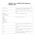 NURS 405 - Exam 1 UPDATED ACTUAL Questions and  CORRECT Answers