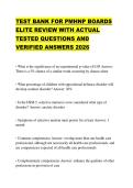 TEST BANK FOR PMHNP BOARDS ELITE REVIEW WITH ACTUAL TESTED QUESTIONS AND VERIFIED ANSWERS 2026