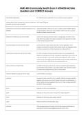 NURS 405 Community Health Exam 1 UPDATED ACTUAL  Questions and CORRECT Answers