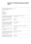 NURS 405 Quiz 1 UPDATED ACTUAL Questions and CORRECT  Answers