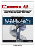 Test Bank for Intermediate Statistical Investigations&comma; 1st Edition by Nathan Tintle&comma; Beth L&period; Chance&comma; Karen McGaughey&comma; Soma Roy&comma; Todd Swanson & Jill VanderStoep &vert; Chapters 1&ndash;6 &vert; Verified Q&A