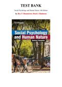 Test Bank for Social Psychology and Human Nature by Roy F&period; Baumeister&comma; Brad J&period; Bushman&comma; 6th Edition&comma; Chapter 1-14