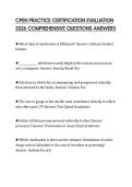 CPEN PRACTICE CERTIFICATION EVALUATION 2026 COMPREHENSIVE QUESTIONS ANSWERS