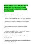 TEXAS ESTHETICIAN WRITTEN STATE BOARD TEST BANK FULLY SOLVED EDITION WITH ACCURATE VERIFIED ANSWERS 2026