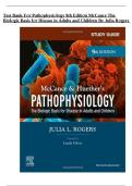 Test Bank &ndash; Pathophysiology&comma; 9th Edition&colon; The Biologic Basis for Disease in Adults and Children by McCance & Rogers &vert; Verified Questions & Answers &vert; Complete Chapters &vert; A&plus; Guaranteed