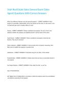 Utah Real Estate Sales General Exam &lpar;Sales Agent&rpar; Questions With Correct Answers 