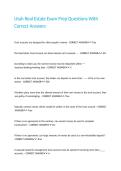 Utah Real Estate Exam Prep Questions With Correct Answers