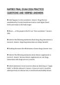 NAPSRX FINAL EXAM 2026 PRACTICE QUESTIONS AND VERIFIED ANSWERS