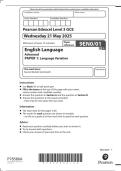 2025 A-LEVEL EDEXCEL ADVANCED ENGLISH LANGUAGE PAPER 1