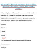 Pearson VUE Property Insurance Practice Exam Questions with Correct Answers 100- Verified Graded A&plus; 