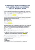 PEARSON VUE LIFE &plus; HEALTH INSURANCE PRACTICE EXAM QUESTIONS NEWEST EXAM LATEST 2026 QUESTIONS AND VERIFIED ANSWERS 
