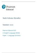 2025 A-LEVEL EDEXCEL ADVANCED ENGLISH LANGUAGE PAPER 1 MARK SCHEME