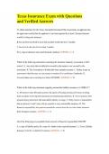 Texas Insurance Exam with Questions and Verified Answers