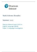 2025 A-LEVEL EDEXCEL ADVANCED ENGLISH LANGUAGE PAPER 1&comma;2 & 3 MARK SCHEMES 