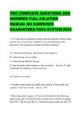 TMC COMPLETE QUESTIONS AND  ANSWERS FULL SOLUTION  MANUAL NO SURPRISES  GUARANTEED PASS SYSTEM 2026