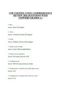 CPR CERTIFICATION COMPREHENSIVE REVIEW 2026 QUESTIONS WITH ANSWERS GRADED A&plus;