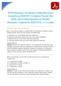 PTCB Pharmacy Technician Certification Exam Actual Exam 2026&sol;2027 &vert; Complete Practice Test Bank with Verified Questions & Detailed Rationales &vert; Updated for 2026 PTCE &vert; A&plus; Graded