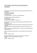 STTI PATIENT SATISFACTION QUESTIONS & ANSWERS