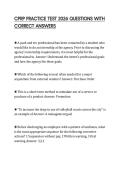 CPRP PRACTICE TEST 2026 QUESTIONS WITH CORRECT ANSWERS