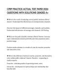 CPRP PRACTICE ACTUAL TEST PAPER 2026 QUESTIONS WITH SOLUTIONS GRADED A&plus;