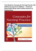 Test Bank for Concepts for Nursing Practice 4th Edition by Jean Foret Giddens &mdash; National Board-Style MCQs with Verified Answers & Explanations