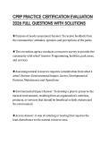 CPRP PRACTICE CERTIFICATION EVALUATION 2026 FULL QUESTIONS WITH SOLUTIONS