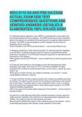 WGU D115 OA AND PRE-OA EXAM  ACTUAL EXAM 2026 TEST  COMPREHENSIVE QUESTIONS AND  VERIFIED ANSWERS &lpar;DETAILED &  ELABORATED&rpar; 100&percnt; SOLVED 2026&excl;&excl;