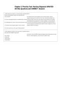 Chapter 17 Practice Test&colon; Nursing Diagnosis UPDATED  ACTUAL Questions and CORRECT  Answers