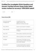 Certified Fire Investigator EXAM Questions and Answers &lpar;Verified Answers&rpar; Study Guide &lpar;latest version verified for accuracy&rpar; &vert; 20252026 Latest&excl;&excl;